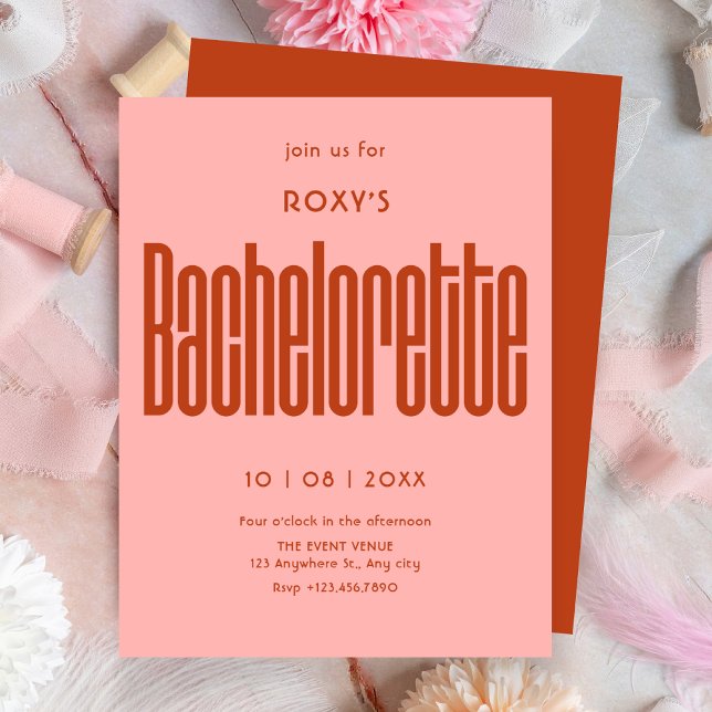Modern Retro bachelorette Inbjudningar (Skapare uppladdad)