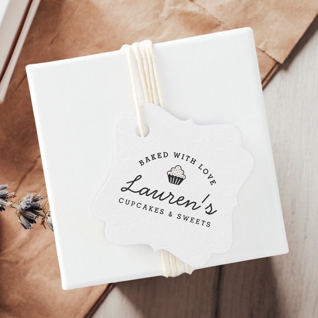 Modern Retro Baked med Kärlek Muffinsar Gåvor Etiketter (Skapare uppladdad)