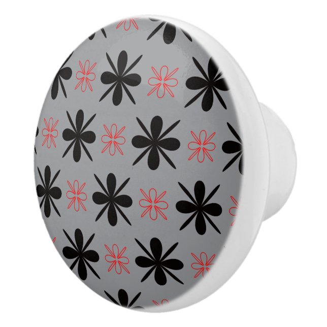 Modern Retro Blommig Keramikhjäl Knopp (Höger)