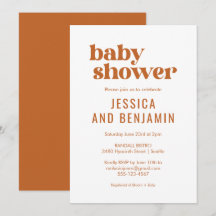 Modern Retro Boho Chic Terracotta Baby Shower