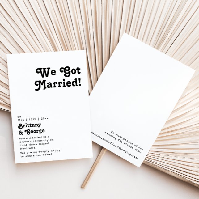 Modern Retro Bokstavsstil Bröllopsannonsering Inbjudningar (Skapare uppladdad)