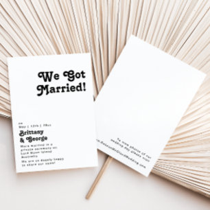 Modern Retro Bokstavsstil Elopement-inbjudan Inbjudningar