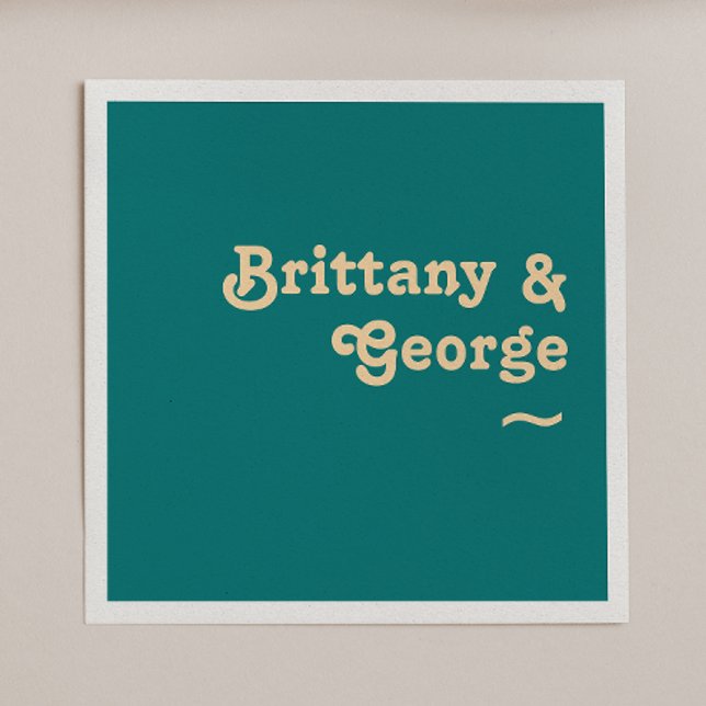 Modern Retro | Bröllop Napkins Pappersservett (Skapare uppladdad)