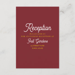 Modern Retro-bröllopsmottagning Tilläggskort