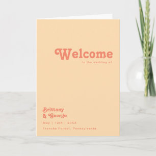 Modern Retro Bröllopsprogrammet Orange Cream Fol Program