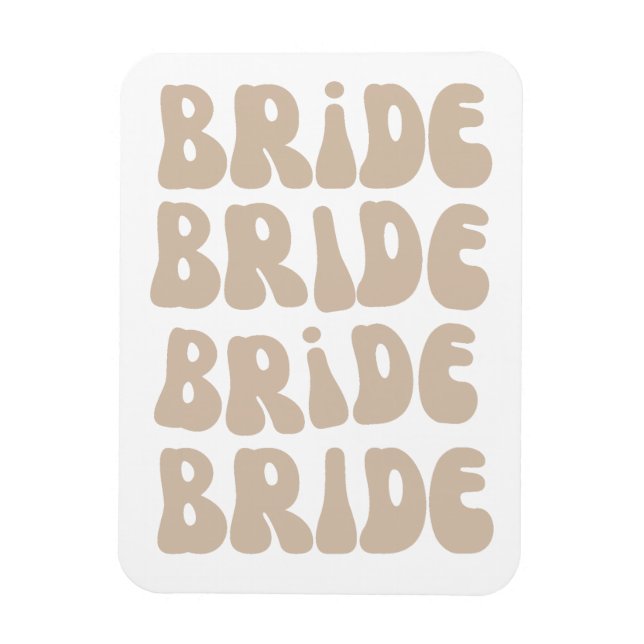 Modern Retro Brud Spenarbalett Fest Vintage Magnet (Vertikal)