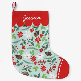 Modern Retro chic mönsterhelgdagarpersonlig Liten Julstrumpa