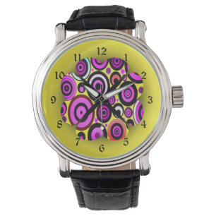 Modern Retro Circles Mönster Armbandsur