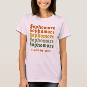 Modern Retro Colorful Sophomore-klass T Shirt