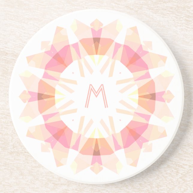 Modern Retro Deco Monogram Initial Rosa Whimsy Underlägg (Framsidan)