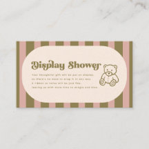 Modern Retro Display Dusch Randig Baby Shower