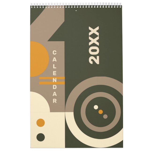 Modern Retro Earth Tone Geometric 2023 Calendar Kalender (Omslag)