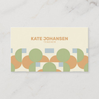 Modern retro Earth Tone Geometric-Affärskort Visitkort