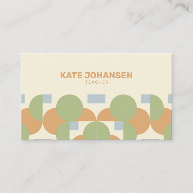 Modern retro Earth Tone Geometric-Affärskort Visitkort (Framsida)