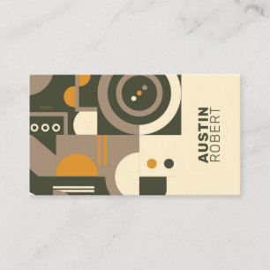 Modern retro Earth Tone Geometric-Affärskort Visitkort