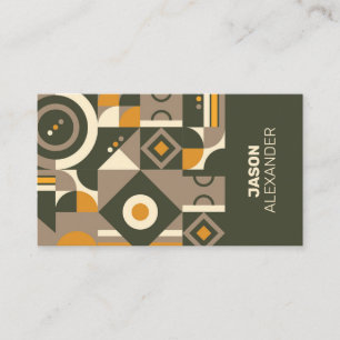 Modern retro Earth Tone Geometric-Affärskort Visitkort