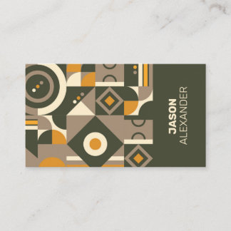 Modern retro Earth Tone Geometric-Affärskort Visitkort