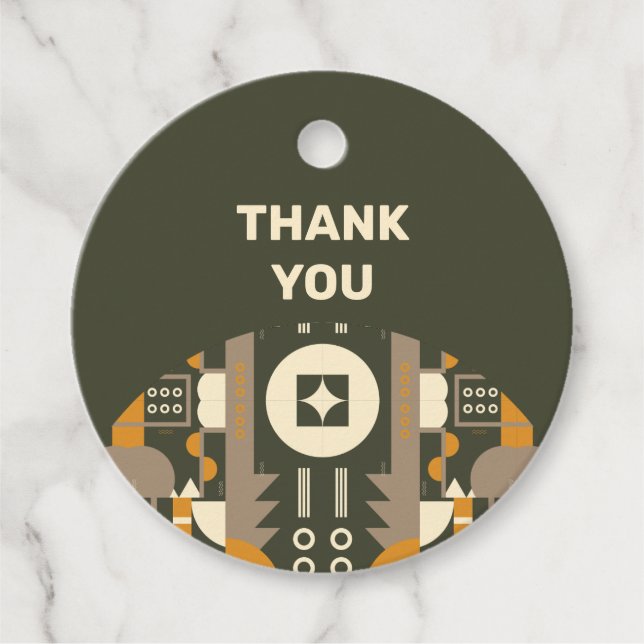 Modern retro Earth Tone Geometric Pris Märkre Gåvor Etiketter (Framsida)