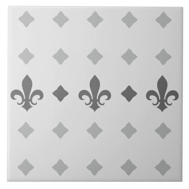 Modern Retro Elegant Tiles Fleur De Lis Mönster Kakelplatta (Framsidan)