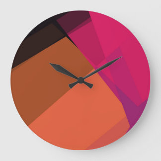 Modern Retro Färg Geometric #22 Stor Klocka