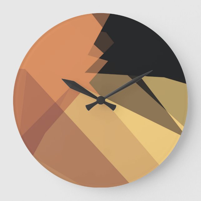 Modern Retro Färg Geometric #25 Stor Klocka (Framsida)