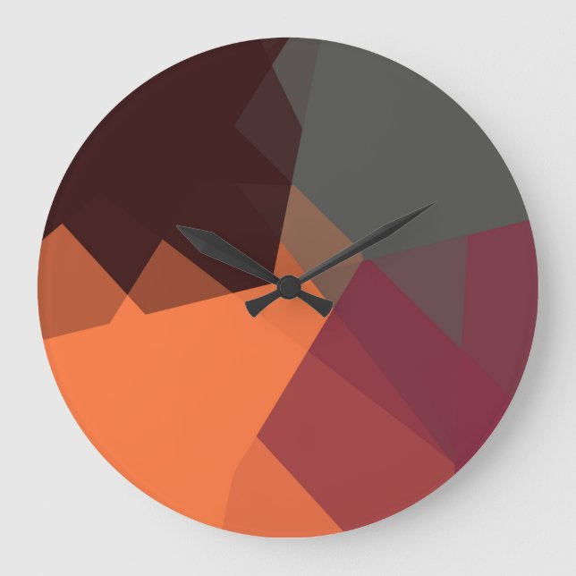 Modern Retro Färg Geometric #26 Stor Klocka (Framsida)