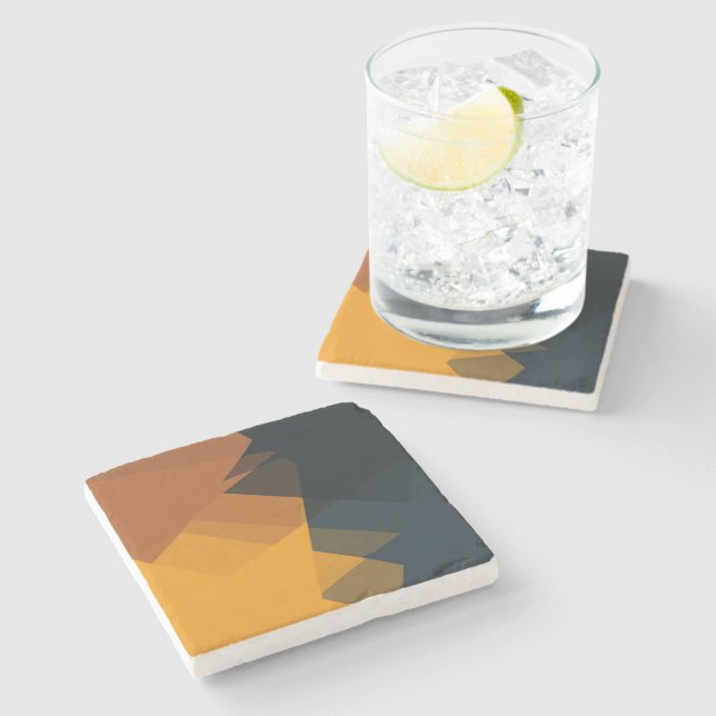 Modern Retro Färg Geometric #29 Stenunderlägg (Sidan)