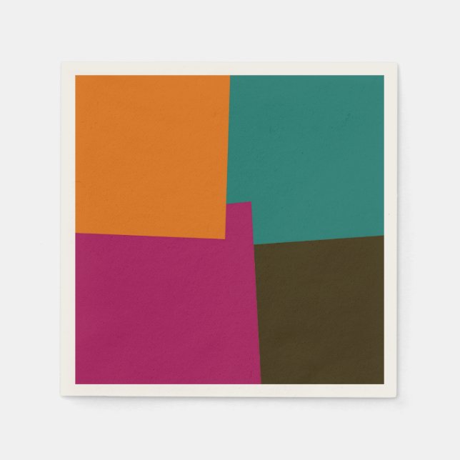 Modern Retro Färg Geometric #33 Pappersservett (Framsidan)