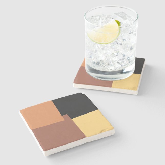 Modern Retro Färg Geometric #35 Stenunderlägg (Sidan)