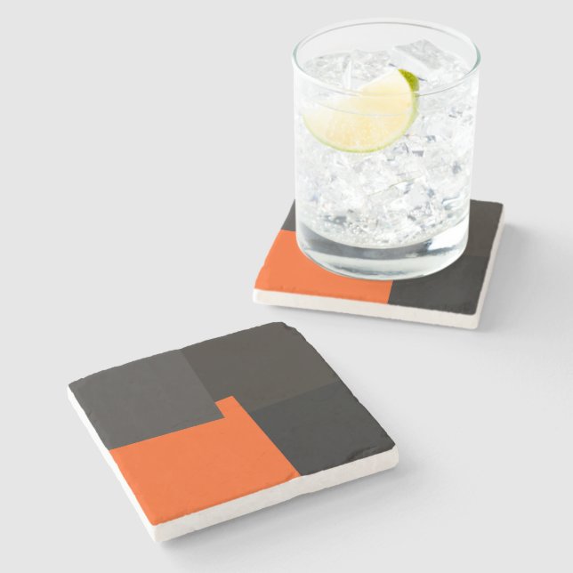 Modern Retro Färg Geometric #38 Stenunderlägg (Sidan)
