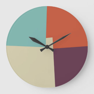 Modern Retro Färg Geometric #7 Stor Klocka