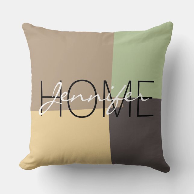 Modern Retro Färg Geometric Mönster #20 Kudde (Framsida)