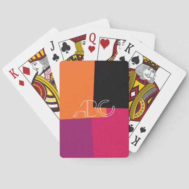 Modern Retro Färg Geometric Mönster #9 Spel Kort (Baksidan)