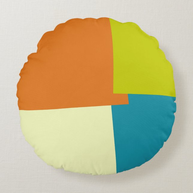 Modern Retro Färg Geometric Rund Kudde (Framsidan)