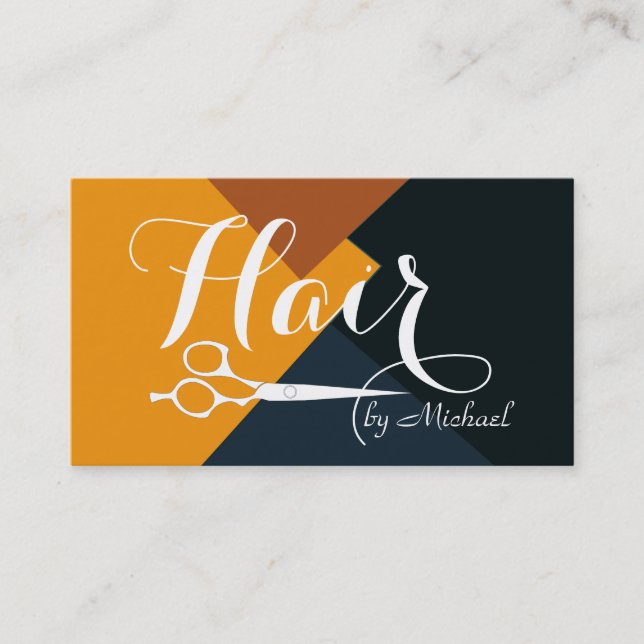 Modern Retro Färg Hair Stylist #9 Visitkort (Framsida)