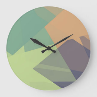 Modern Retro Färger Geometric #17 Stor Klocka