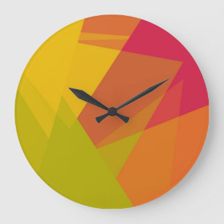 Modern Retro Färger Geometric #19 Stor Klocka