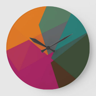 Modern Retro Färger Geometric #23 Stor Klocka