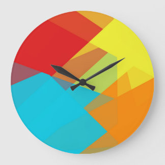 Modern Retro Färger Geometric #27 Stor Klocka