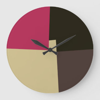 Modern Retro Färger Geometric #2 Stor Klocka