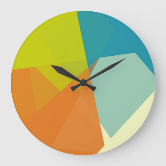Modern Retro Färger Geometric #30 Stor Klocka