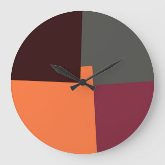 Modern Retro Färger Geometric #5 Stor Klocka