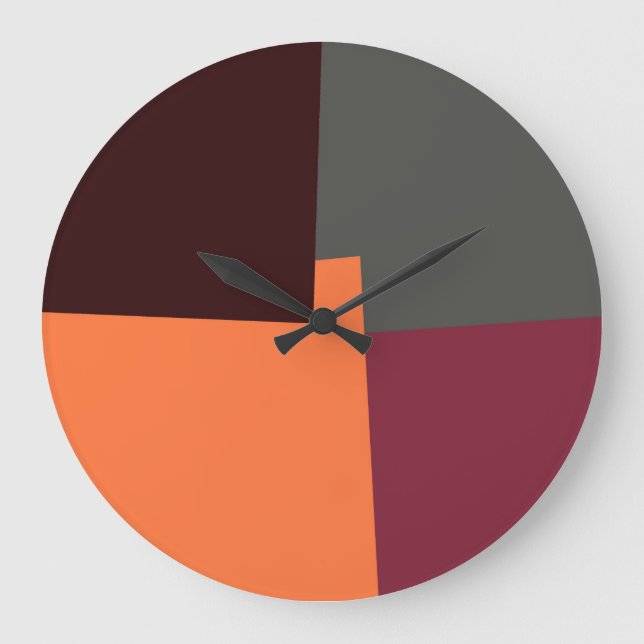 Modern Retro Färger Geometric #5 Stor Klocka (Framsida)