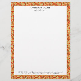 Modern Retro Floral Pattern Company Name Details Brevhuvud