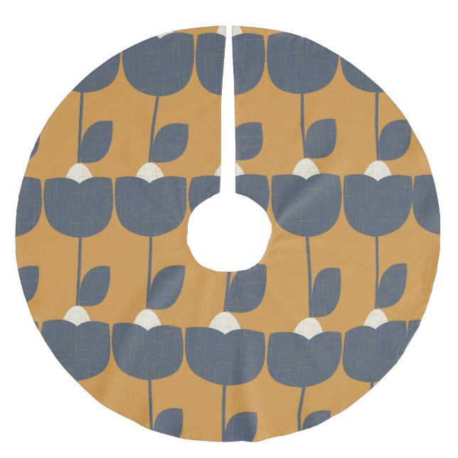 Modern Retro Flowers: Scandinavian Geometric. Julgransmatta Borstad Polyester (Framsidan)