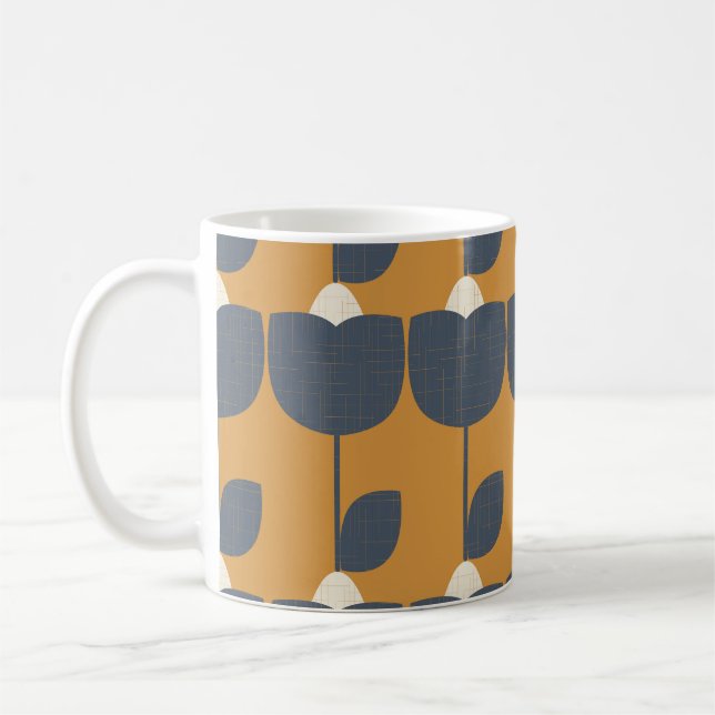 Modern Retro Flowers: Scandinavian Geometric. Kaffemugg (Vänster)