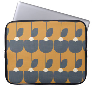 Modern Retro Flowers: Scandinavian Geometric. Laptop Fodral