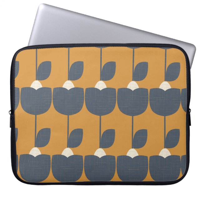 Modern Retro Flowers: Scandinavian Geometric. Laptop Fodral (Framsidan)