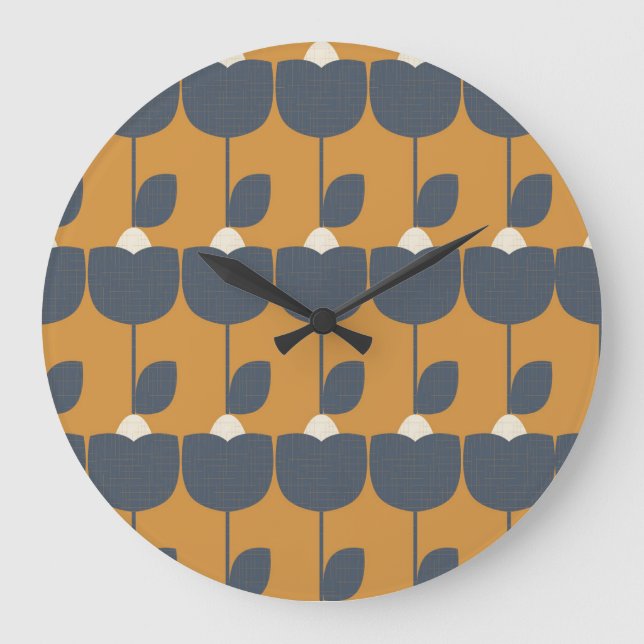 Modern Retro Flowers: Scandinavian Geometric. Stor Klocka (Framsida)