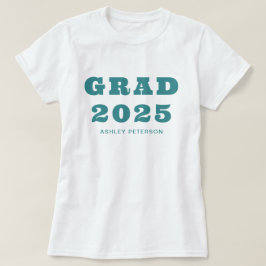 Modern Retro Fold Typography Teal Studenten T Shirt